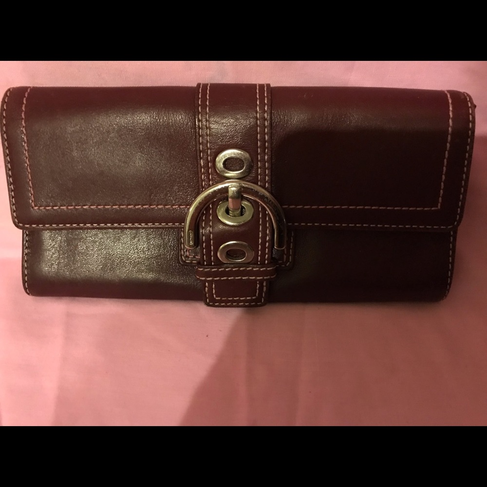 Coach Leather Burgundy Organizer Wallet